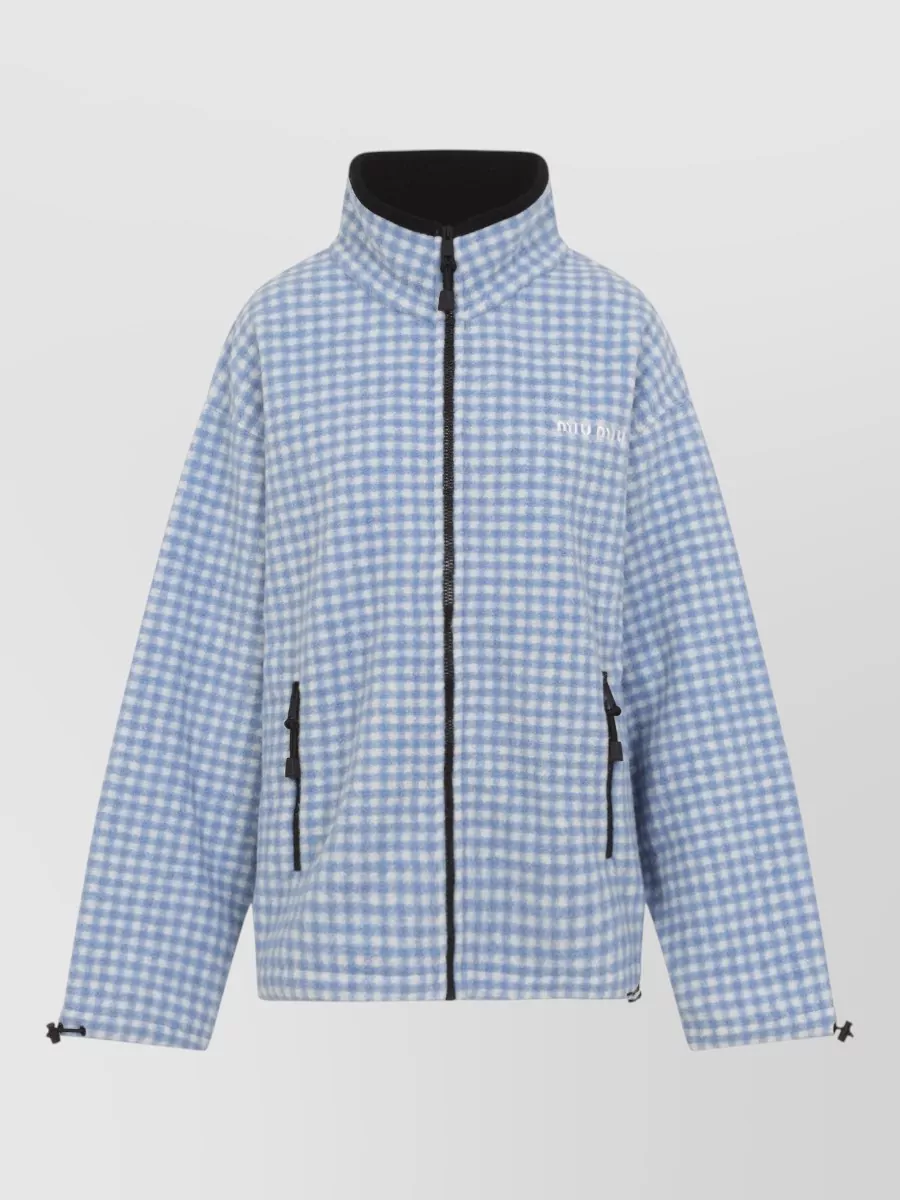 Miu Miu Checked Oversized Blouson Jacket