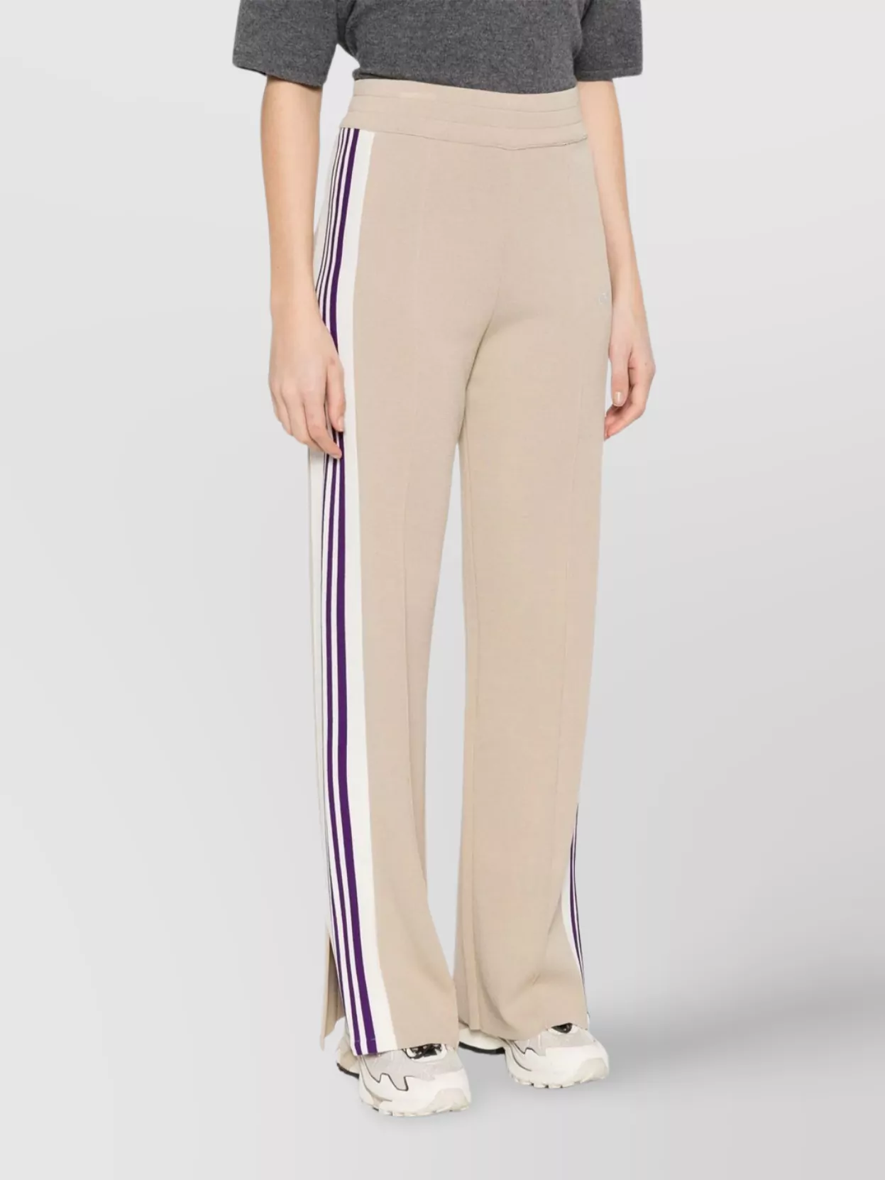 Shop Autry Wide Leg High Waist Sweatpants With Side Stripe