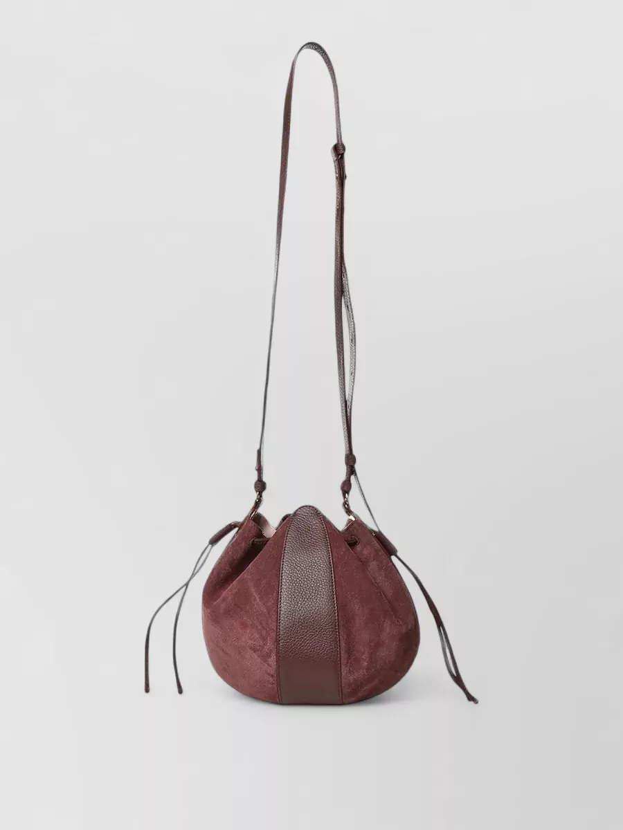 Coccinelle Leather Suede Paneled Bucket Bag