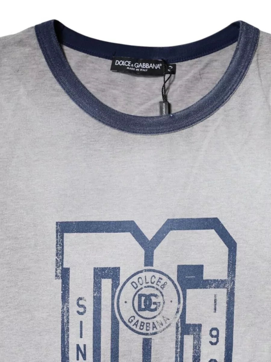 Dolce&Gabbana Cotton Logo Print Crew Neck T-Shirt