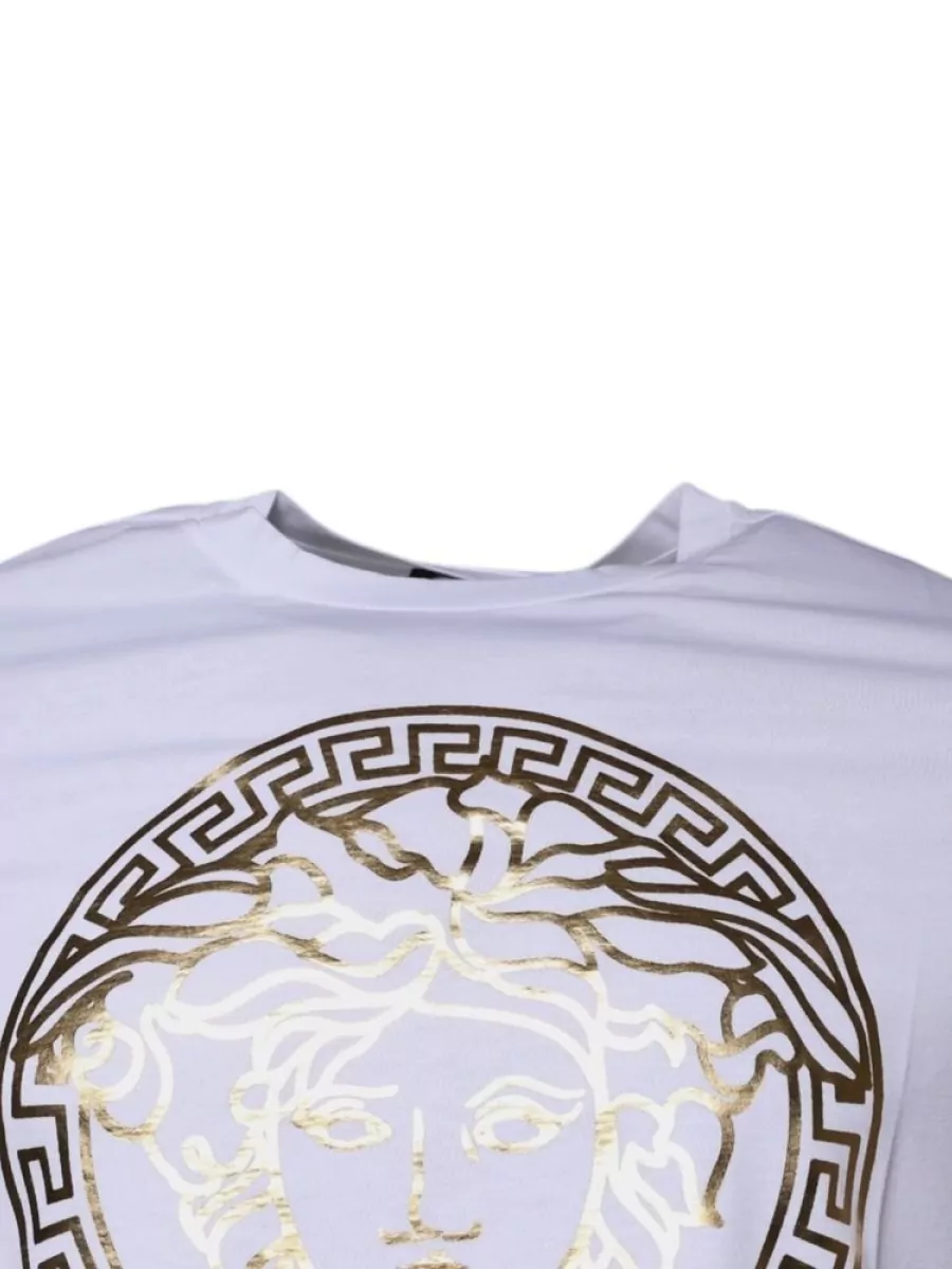 Versace Cotton Medusa Print Crew Neck T-Shirt