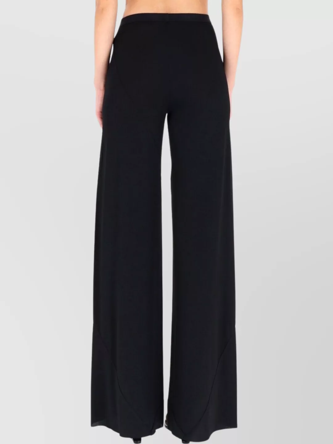 Rick Owens Lilies High Waist Wide Leg Trousers With Seam Detail