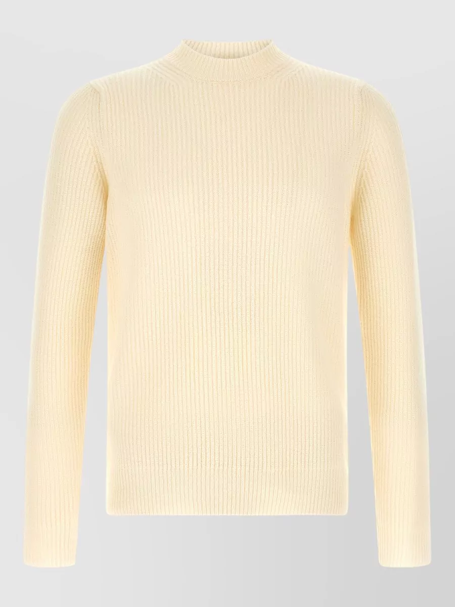 Zanone virgin wool ribbed mock neck sweater