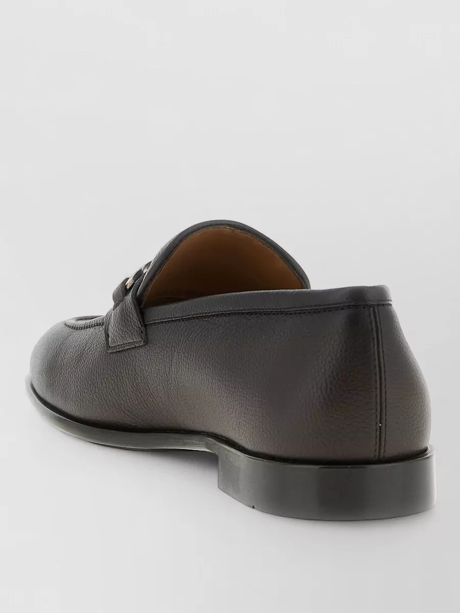 Ferragamo Foster Loafers Almond Toe Metallic Buckle