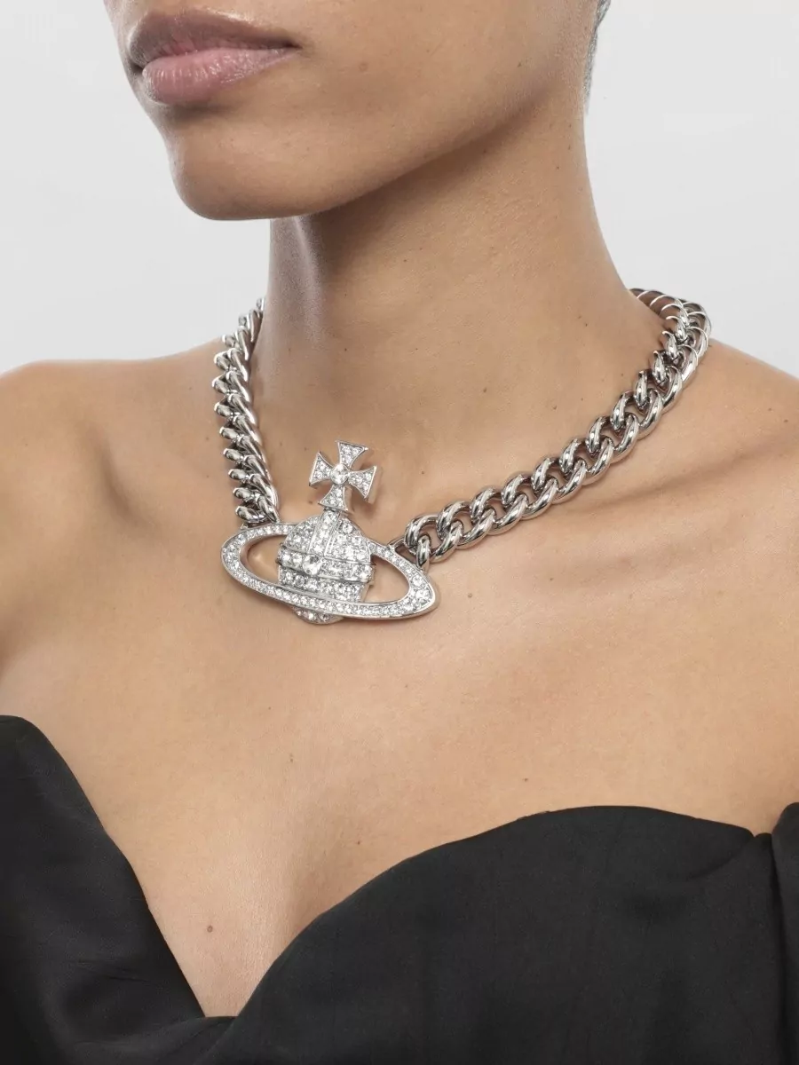 Vivienne Westwood Crystal-Embellished Chain Necklace