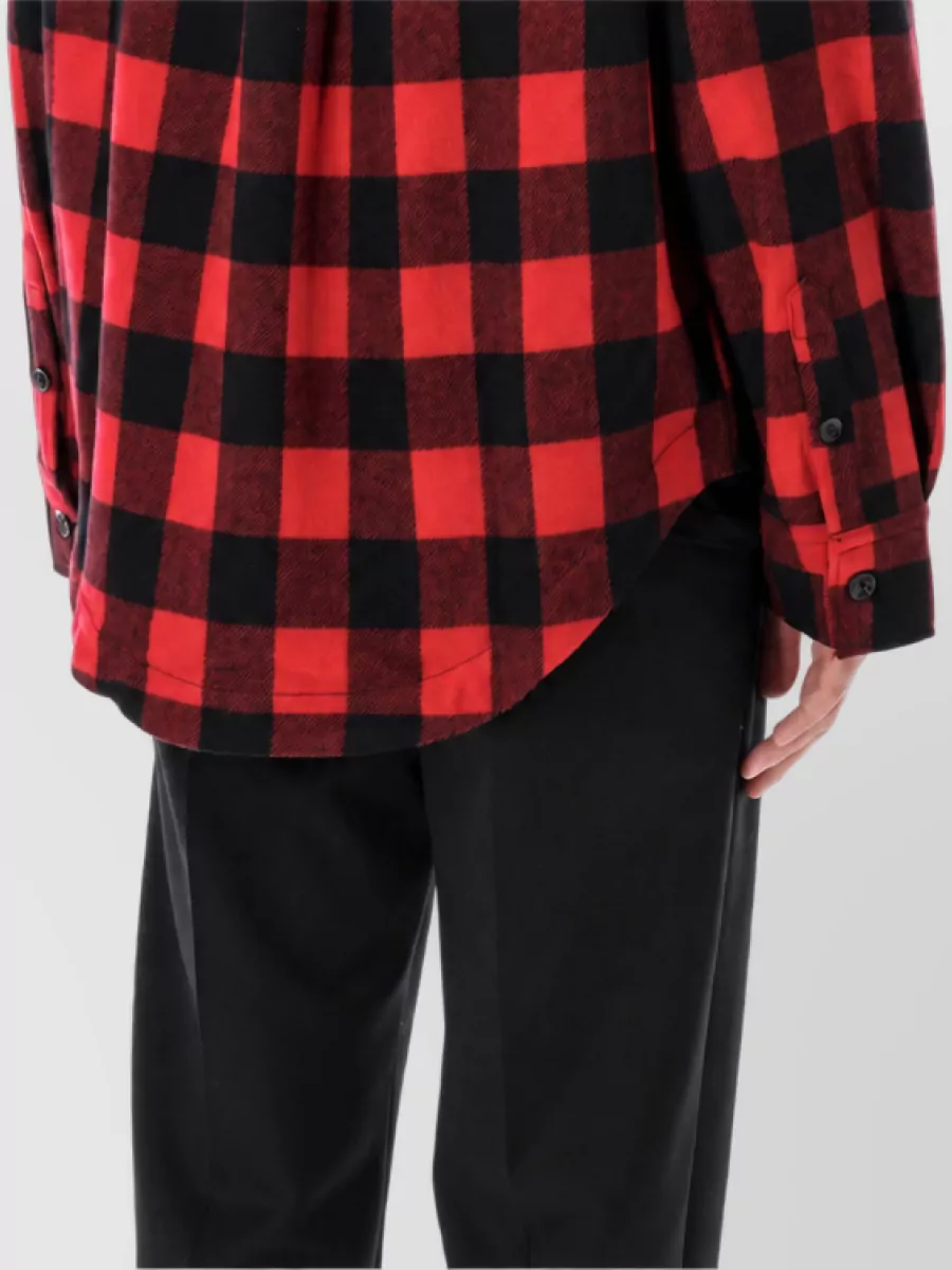Ami Paris Virgin Wool Checked Oversized Shirt Jacket