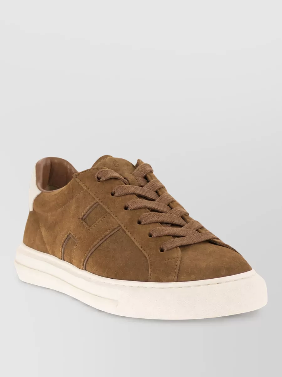 Hogan suede leather lace-up trainers