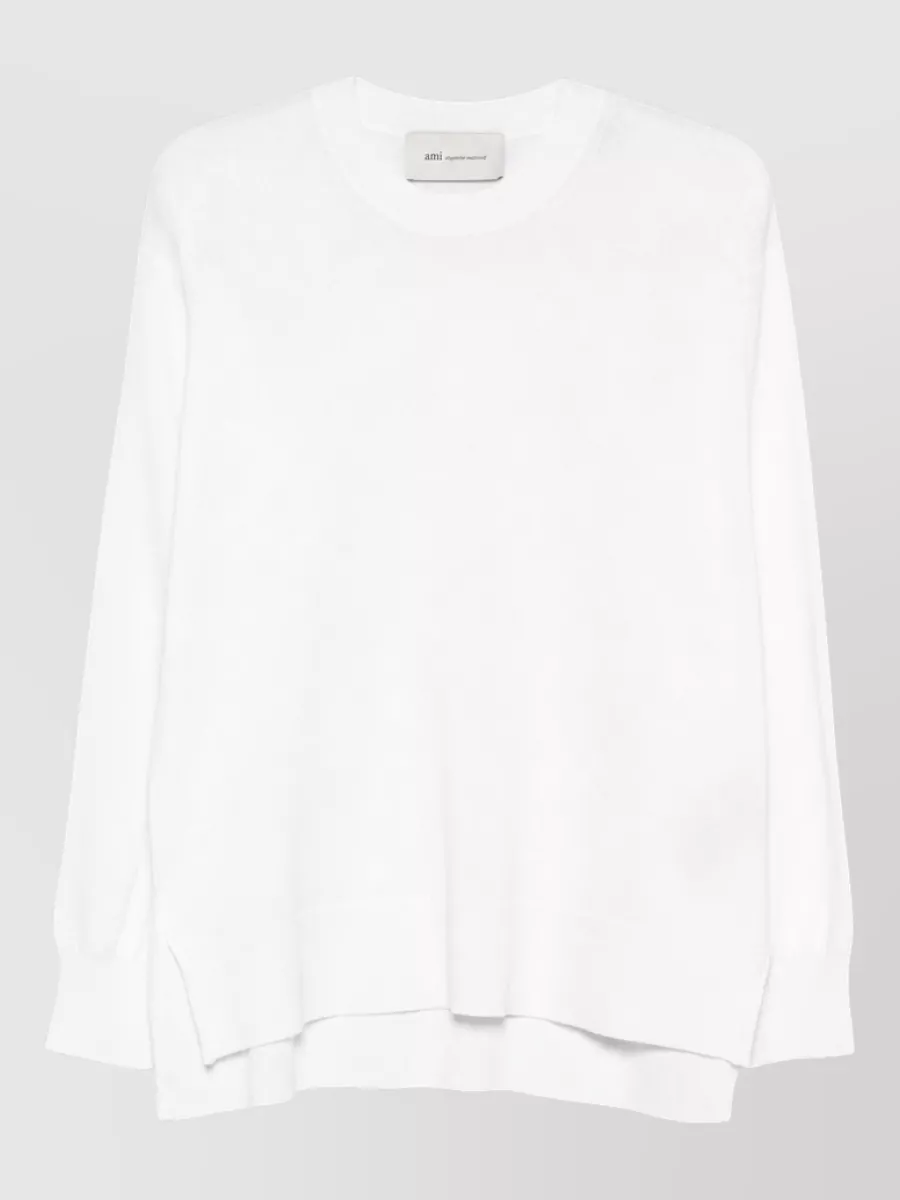 Ami Paris wool silk crewneck sweater