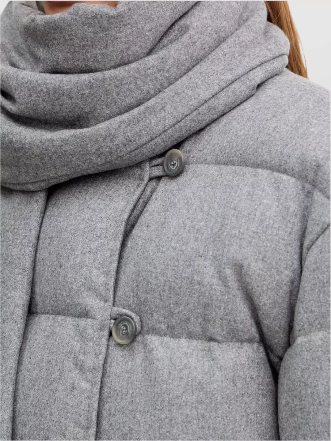 Hugo Boss Long Padded Quilted Coat With High Neck In Gray