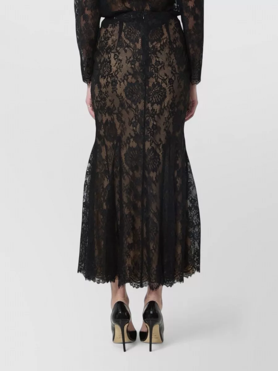 Self-Portrait Lace Mid-Rise Mermaid Midi Skirt