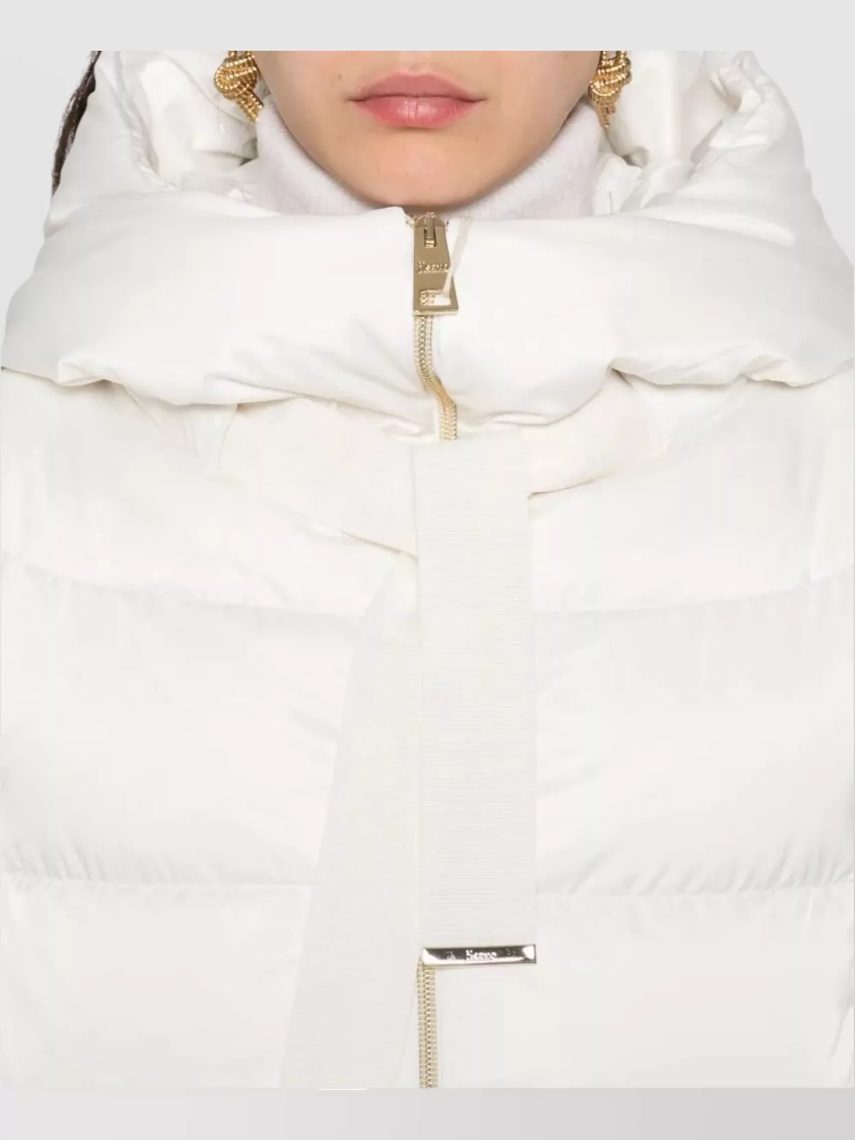 Herno Long Quilted Jacket With High Neck And Hood