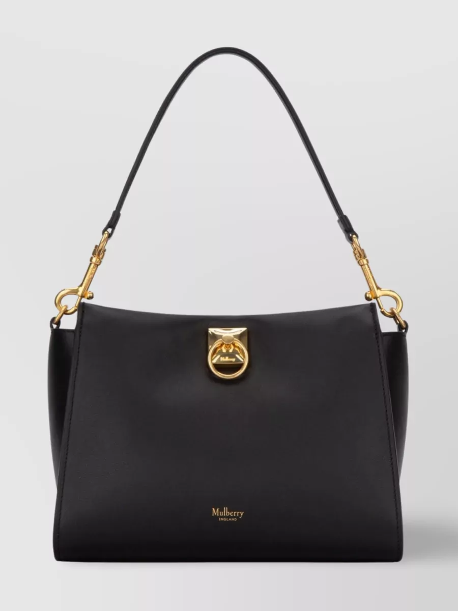 Shop Mulberry Gilded Hardware Chain Crossbody In Black