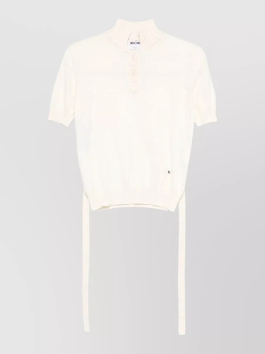 Moschino Short-sleeve crewneck knitted top