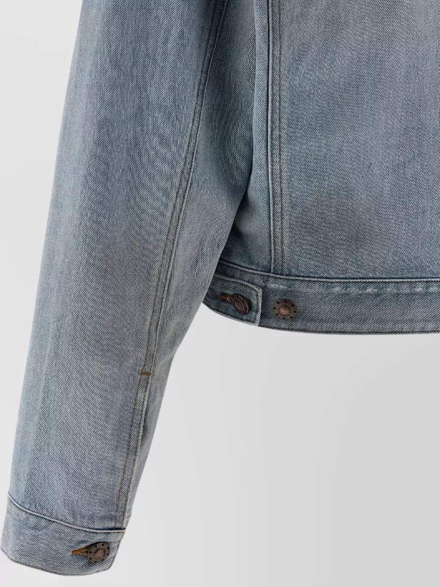 Balenciaga Denim Cropped Double Layer Jacket
