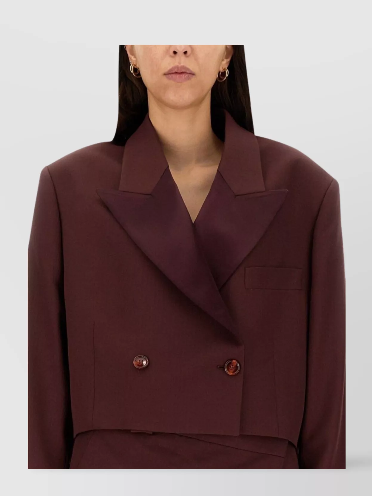 Acne Studios Double Breasted Cropped Wool Blend Jacket