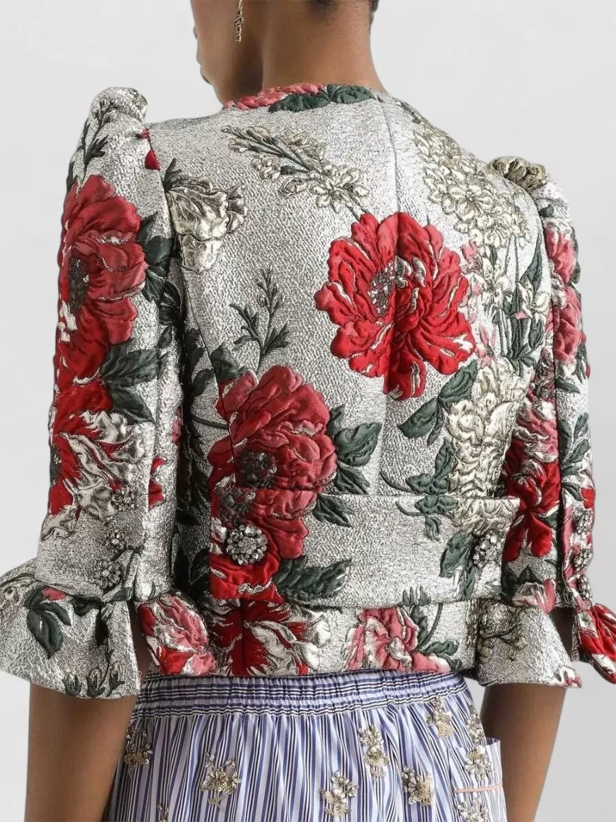 Dolce&Gabbana Silk Cropped Jacquard Jacket