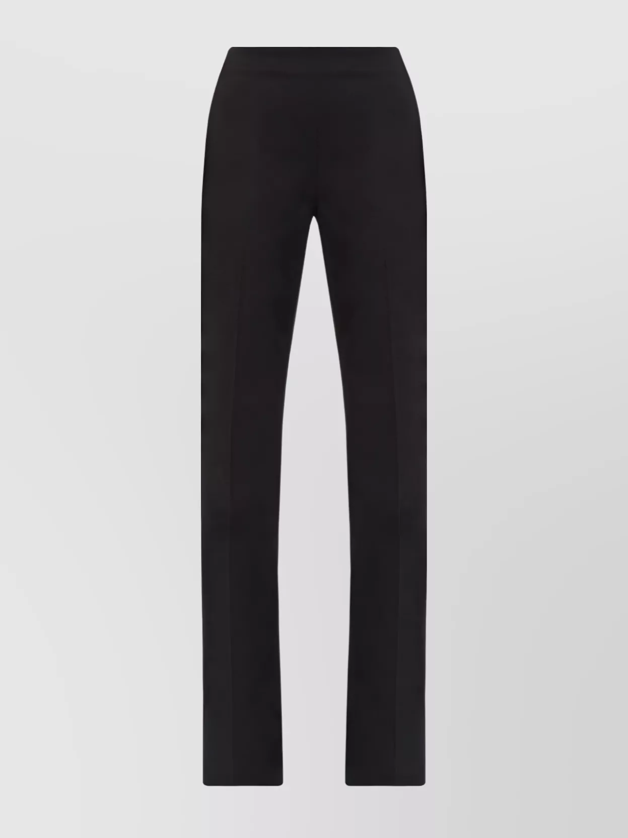 Shop Ferragamo Elevated High-waisted Straight-leg Trousers In Black