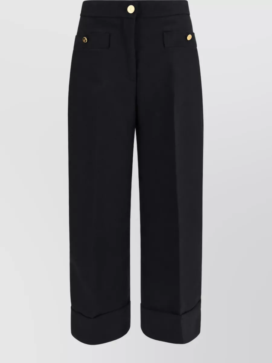 Thom Browne virgin wool pleated high-rise straight-leg trousers