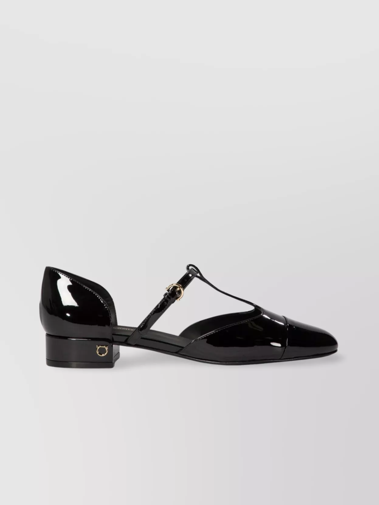 FERRAGAMO "LINETTE" BLOCK HEEL BALLET FLATS