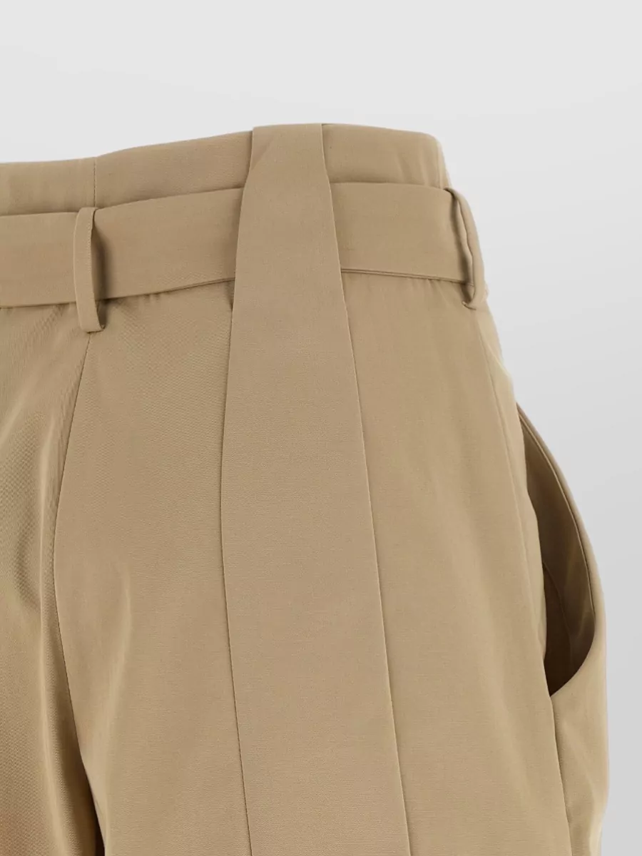 Balmain Cotton High-Rise Straight-Leg Belted Tailored Shorts