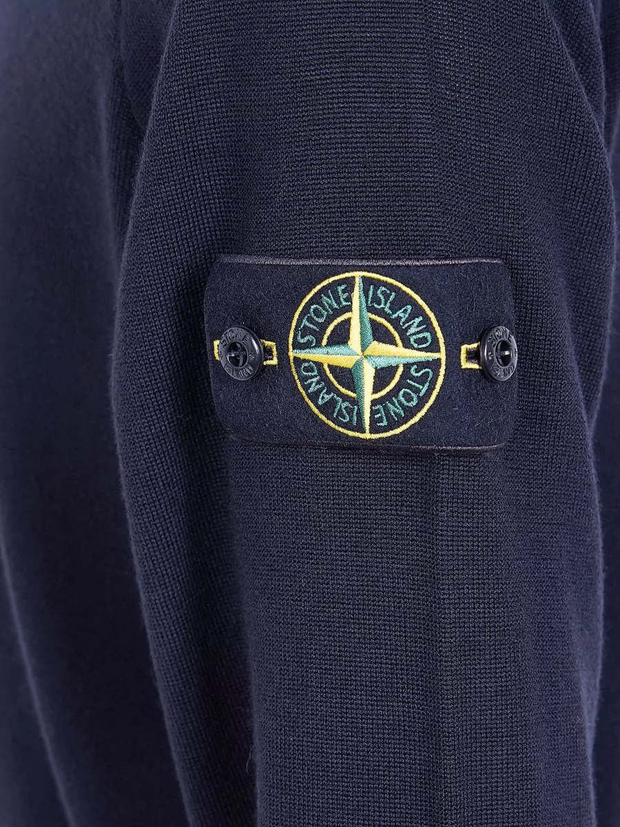 Stone Island Wool Ribbed Knit Crewneck Sweater