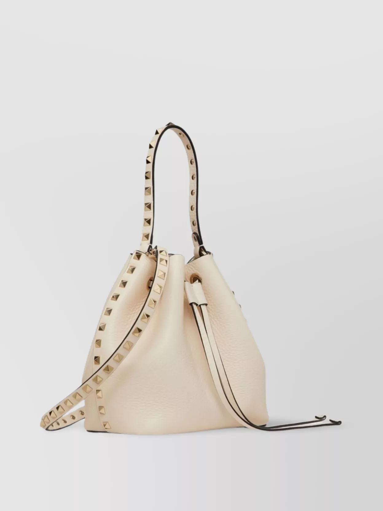Shop Valentino Studded Leather Bucket Bag