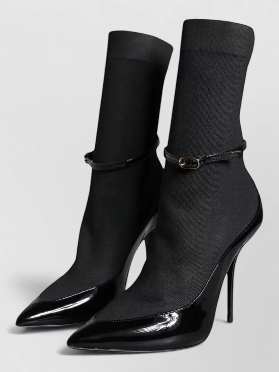 Dolce&Gabbana Patent Leather Sock Ankle Boots