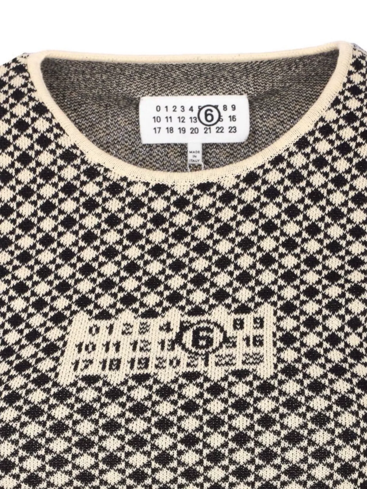 Mm6 Maison Margiela Crewneck Geometric Pattern Knitwear