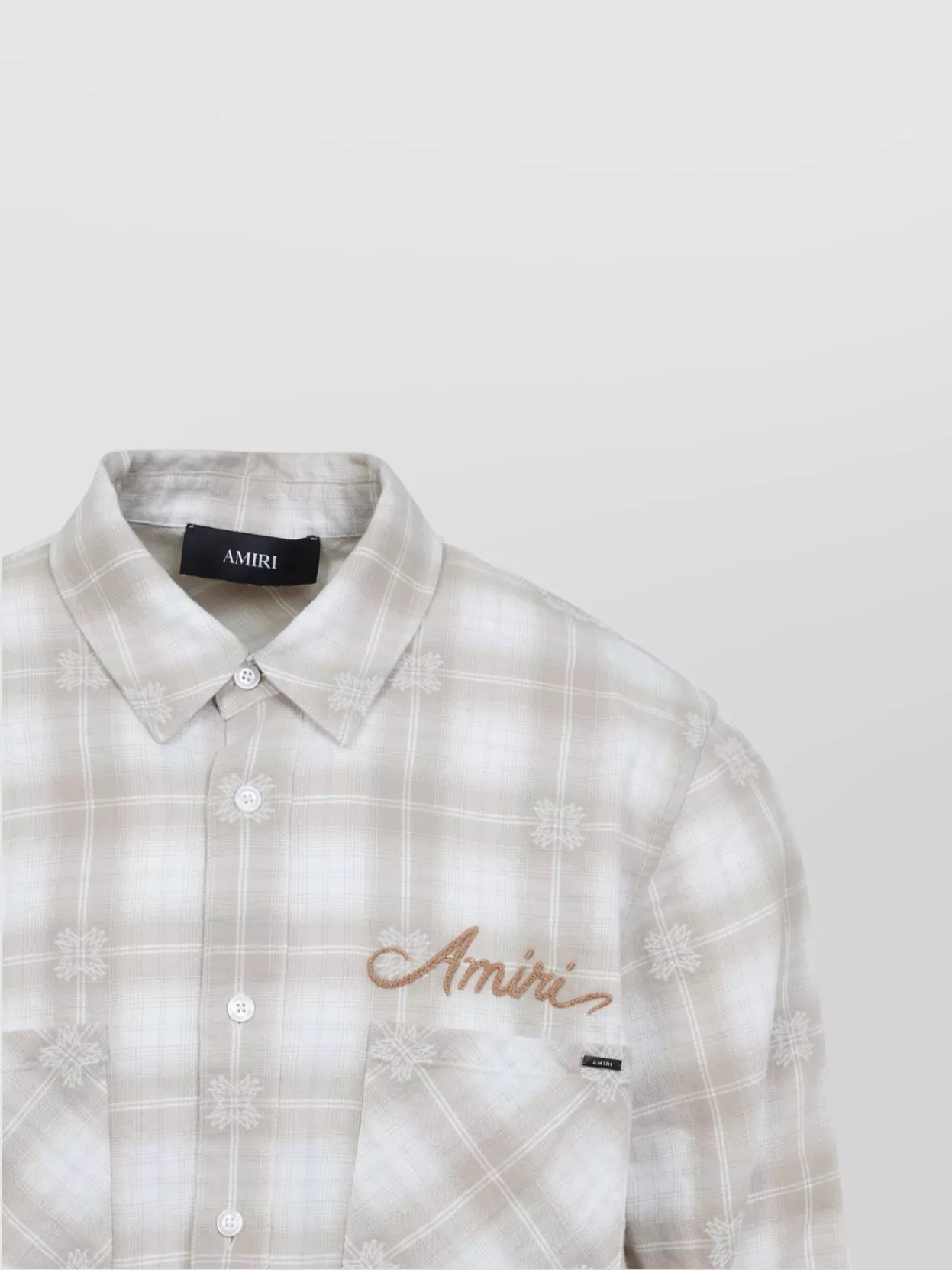 Amiri Bleach Patch Flannel Bandana Shirt