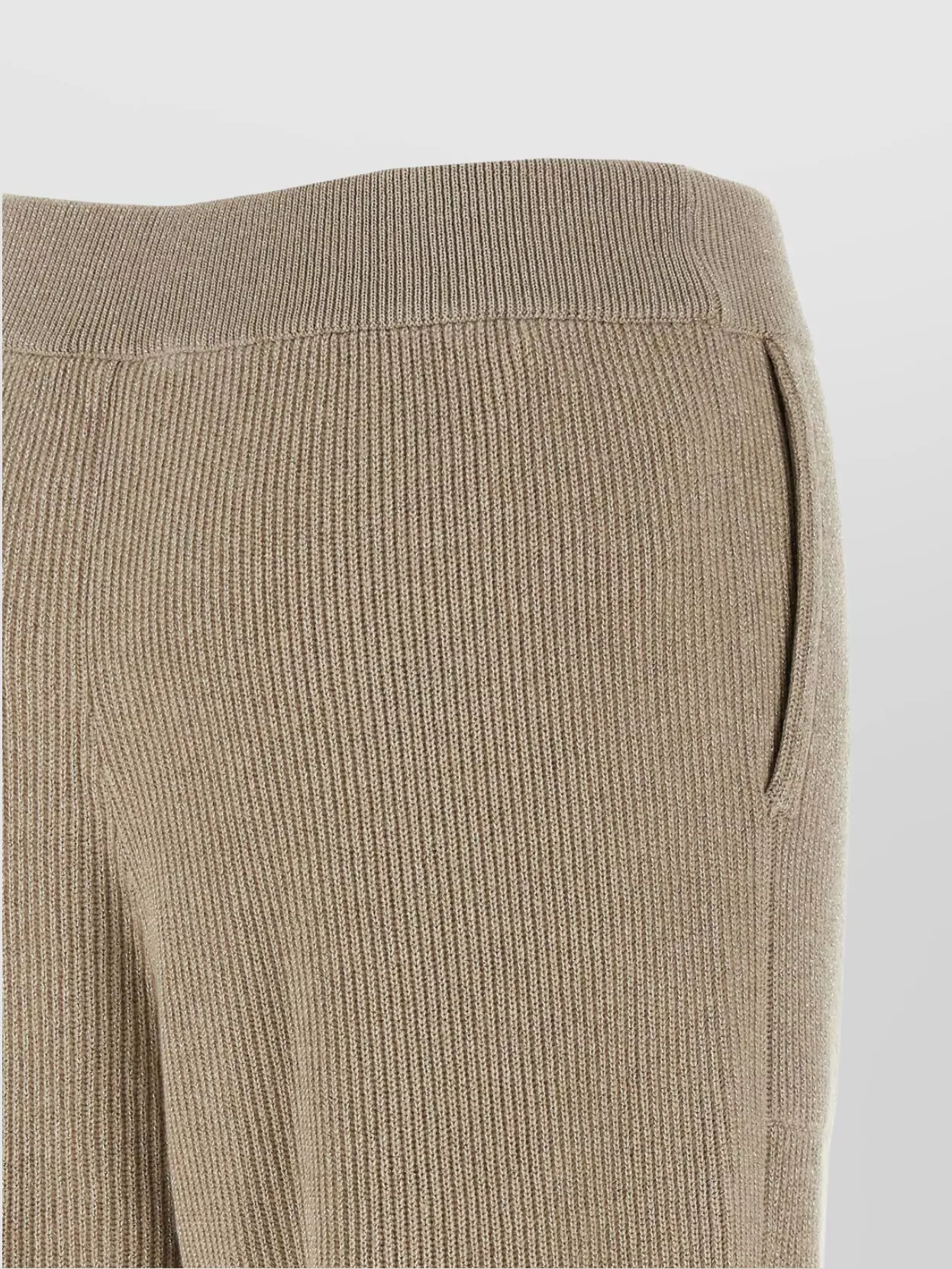 Brunello Cucinelli Ribbed Texture Elastic Waistband Trousers