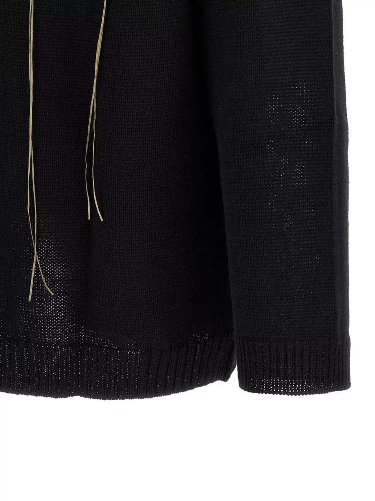 Yohji Yamamoto Asymmetric Crew Neck Embroidered Knit Sweater
