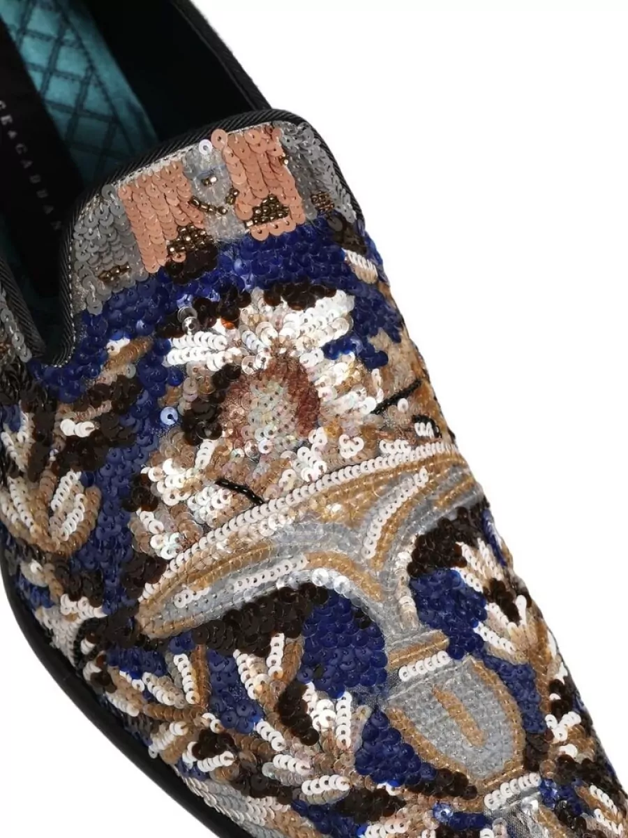 Dolce&Gabbana Leather Embroidered Loafers