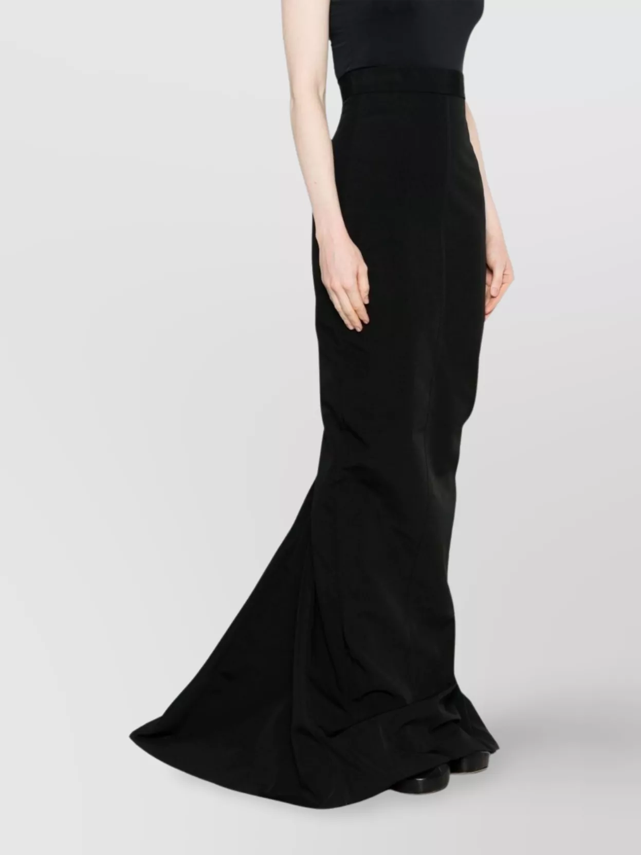 スカート Rick Owens Flowing Maxi Skirt With Sheer Panel And High Rick Owens High waist maxi length fishtail skirt | The