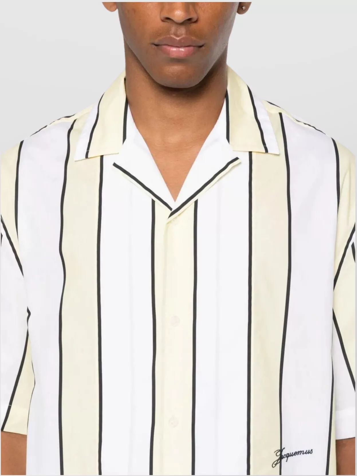 Jacquemus Vertical Striped Short-Sleeved Shirt
