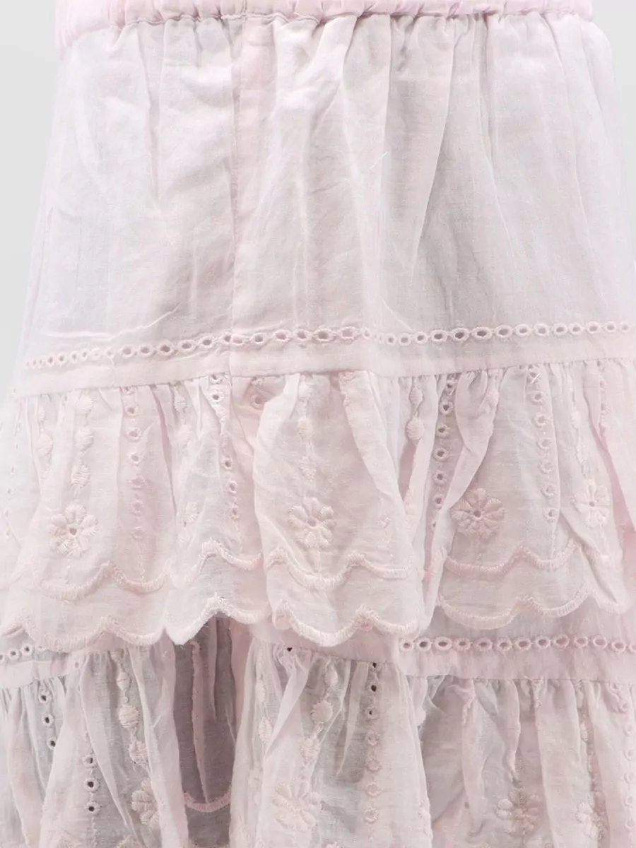 Isabel Marant Etoile Embroidered Flounced Full Skirt