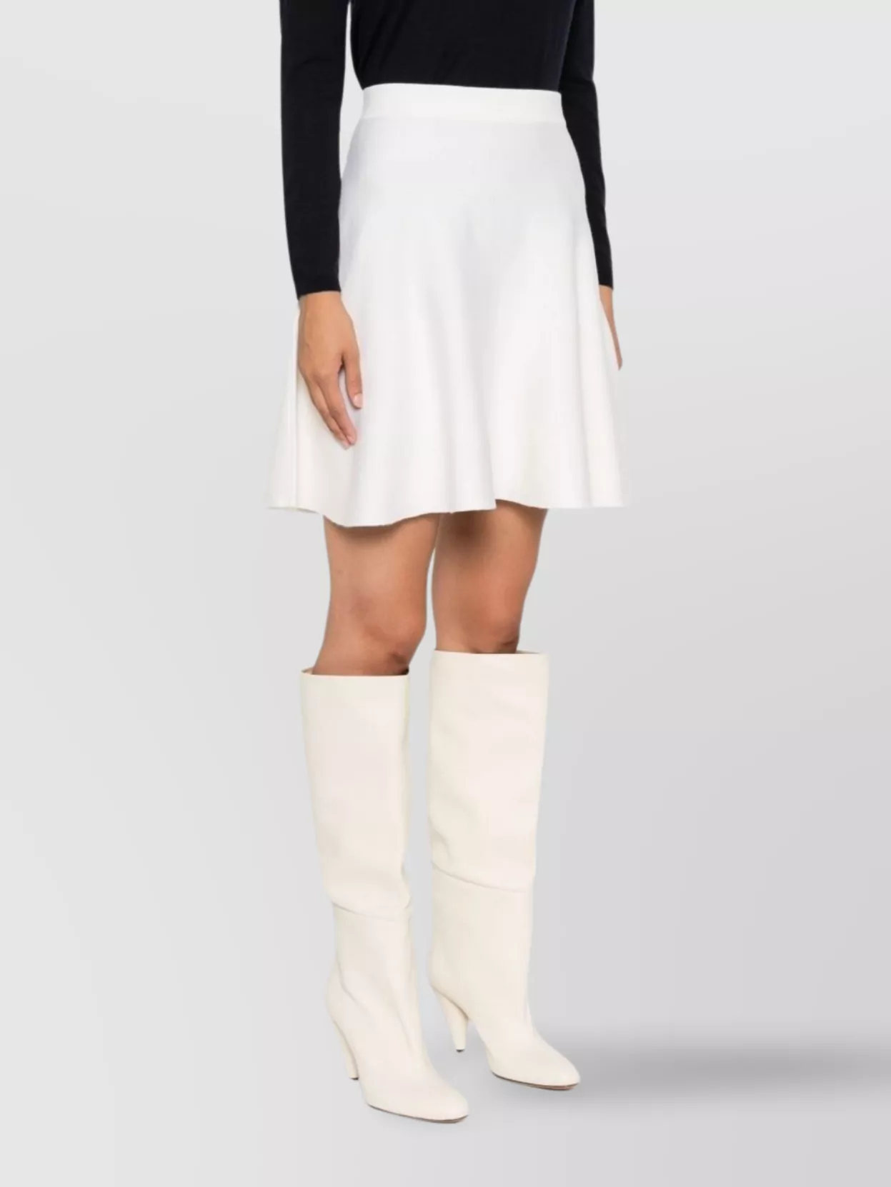Max Mara A-Line Flared High Waist Wool Skirt