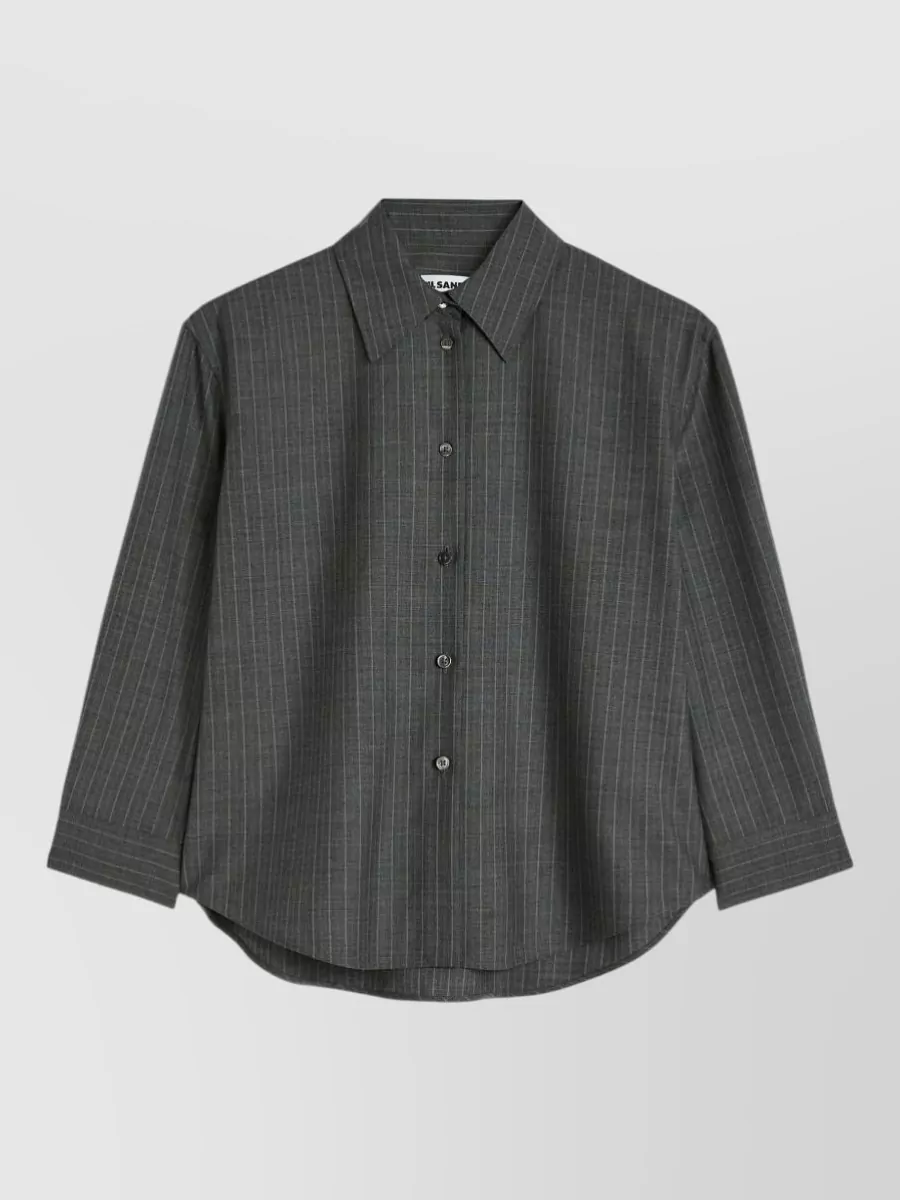Jil Sander wool pinstripe boxy shirt