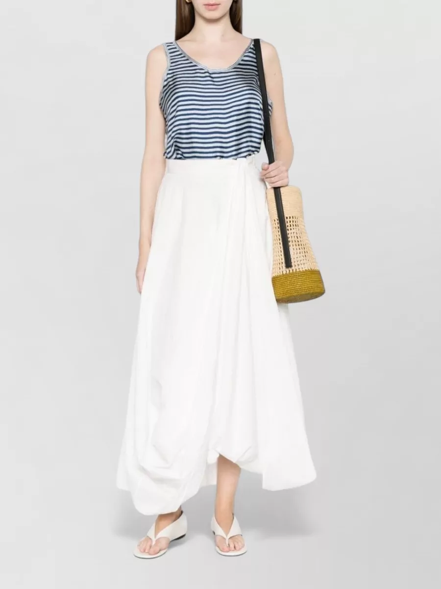 Pierre Louise Mascia Silk Striped Scoop Neck Sleeveless Top