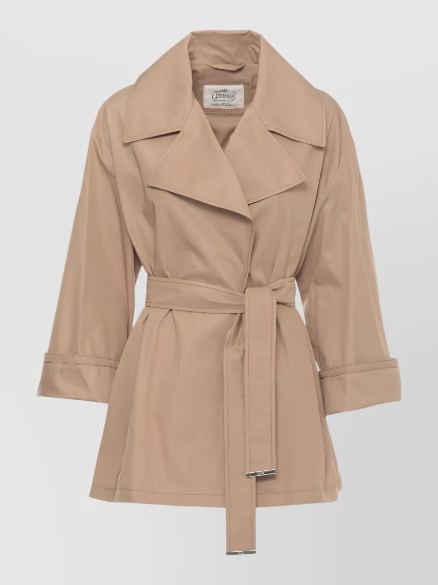 Herno Belted cotton trench coat