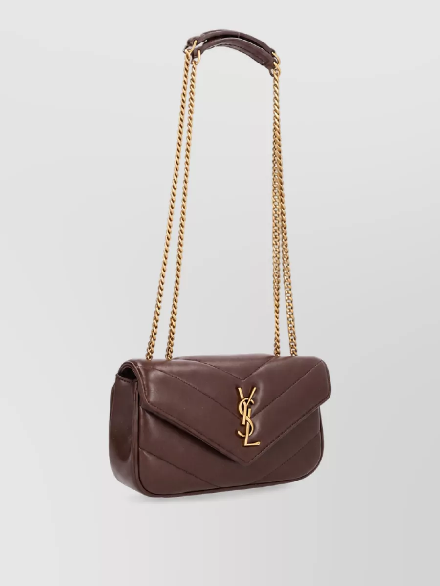Saint Laurent Loulou Mini Leather Clutch Bag