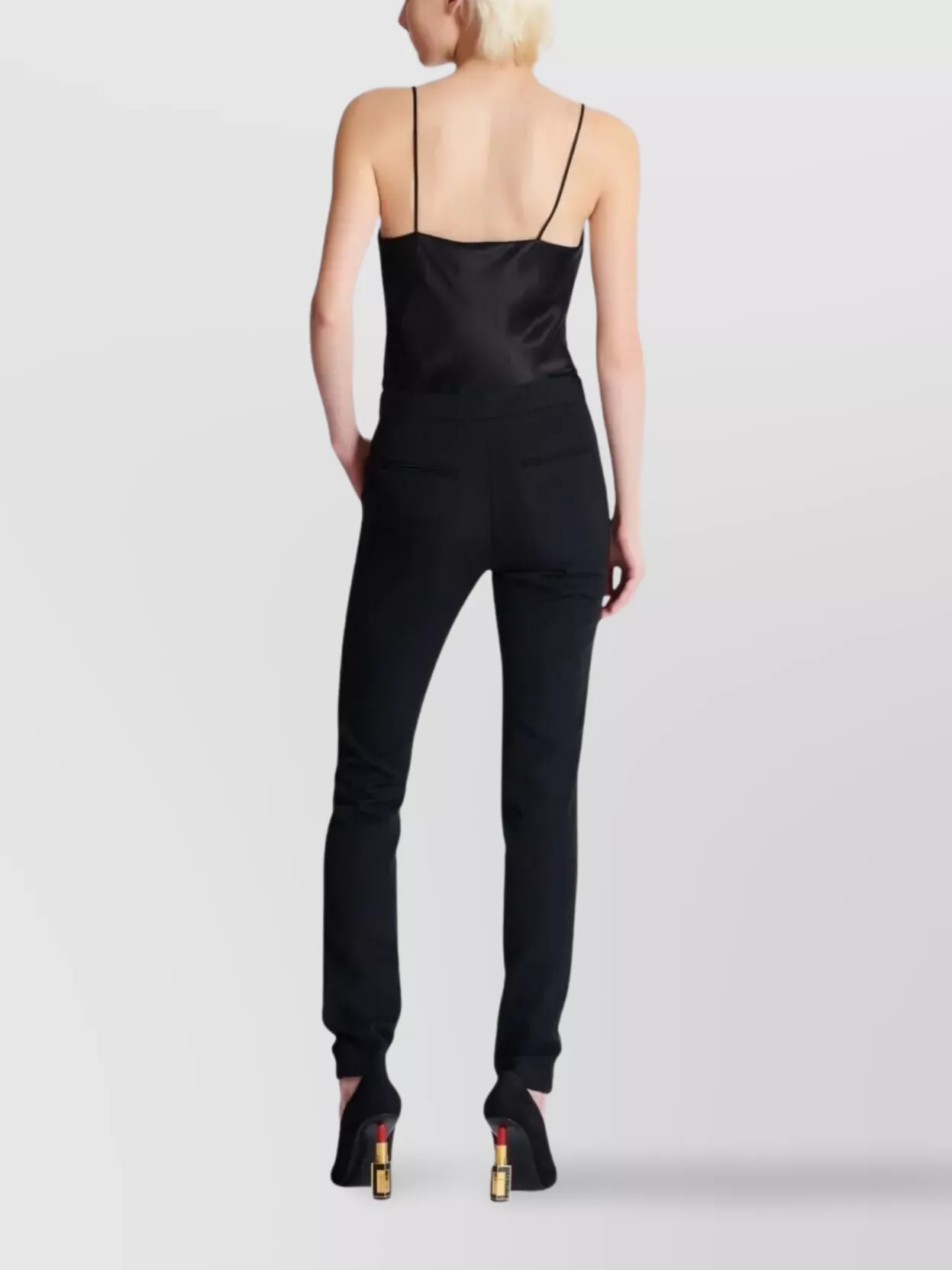 Balmain Slim Satin Pants Zip Detail