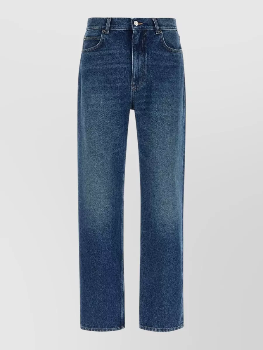 The Row Denim Mid-Rise Wide-Leg Straight-Leg Jeans