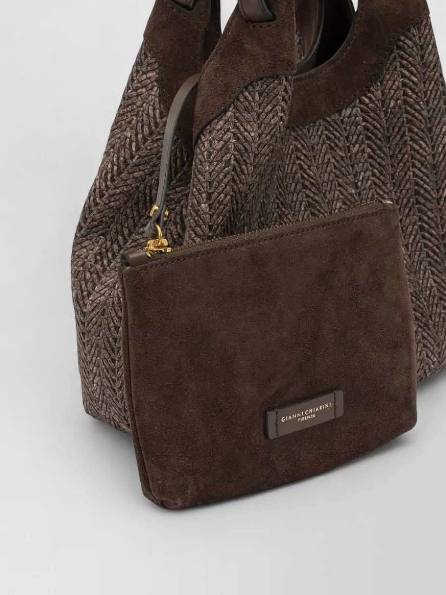 Gianni Chiarini Textured Shoulder Bags Suede Accents