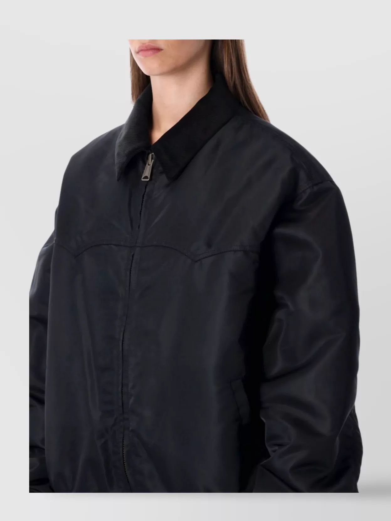 Maison Margiela Collared Bomber Jacket Ribbed Cuffs Pockets