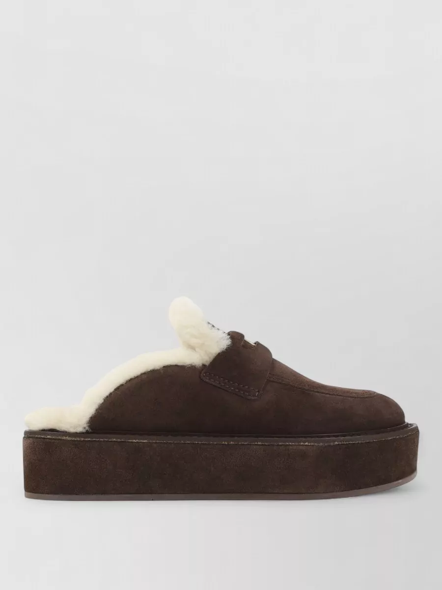 Miu Miu Leather Platform Mules