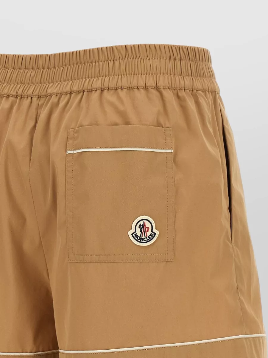 Moncler High-Rise Pleated Flared Cotton-Blend Tailored Shorts