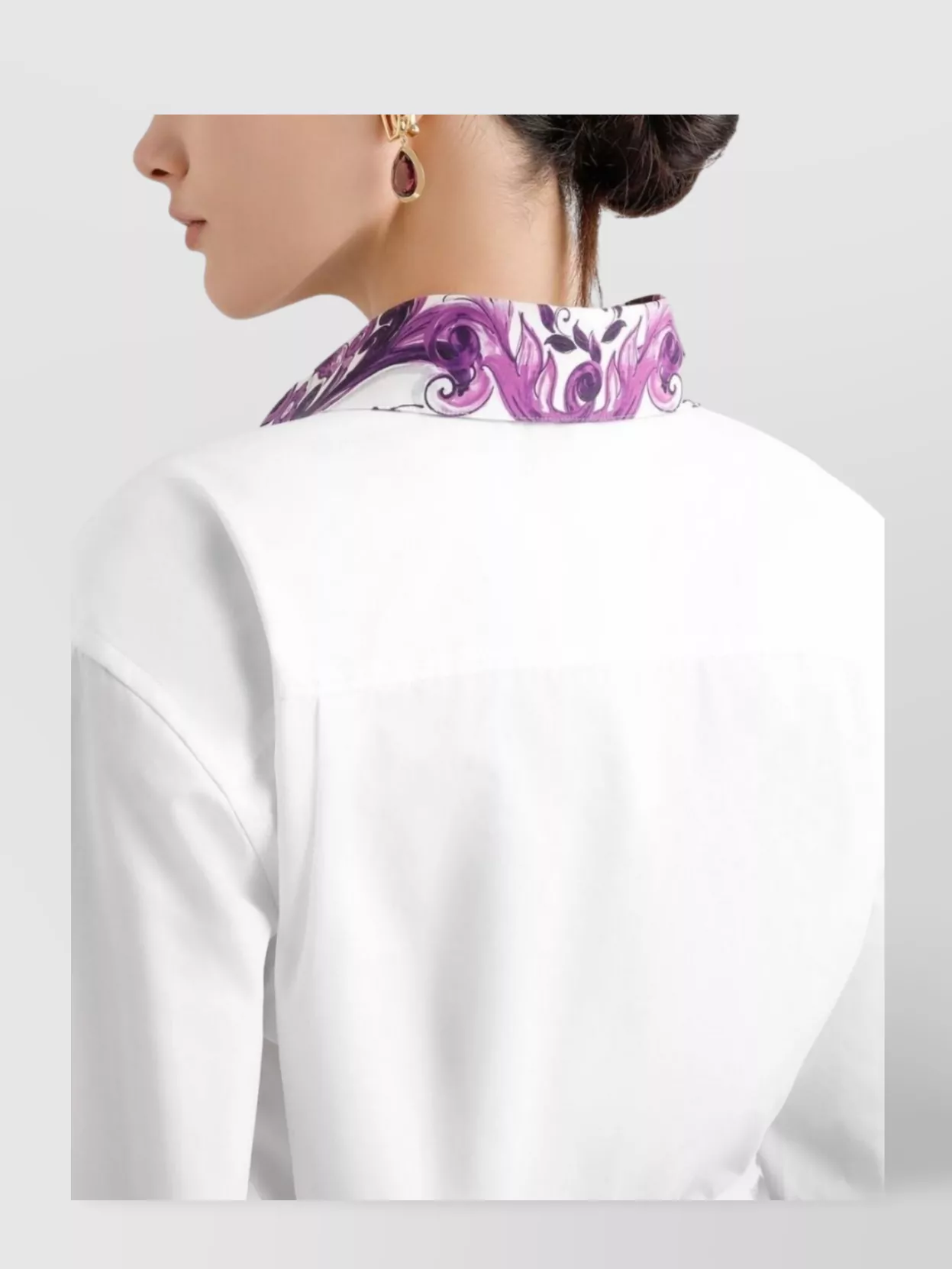Dolce&Gabbana Cotton Shirt Featuring Maiolica Print Accents