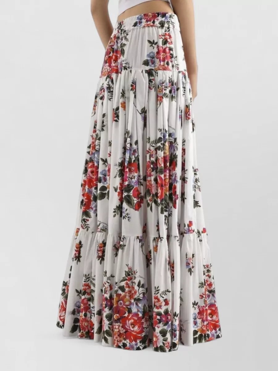 Dolce&Gabbana Floral Print Tiered Long Skirt