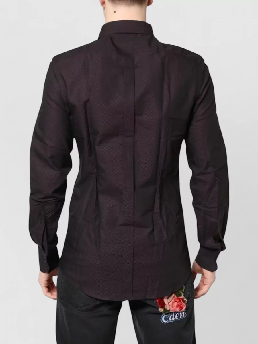 Dolce&Gabbana Jacquard Cotton Long-Sleeve Dress Shirt