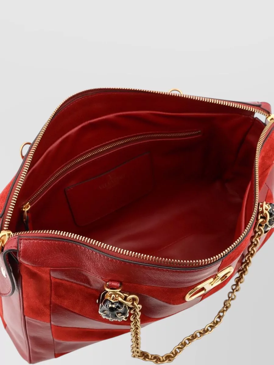 Valentino Garavani Panthea Medium Leather And Suede Shoulder Bag
